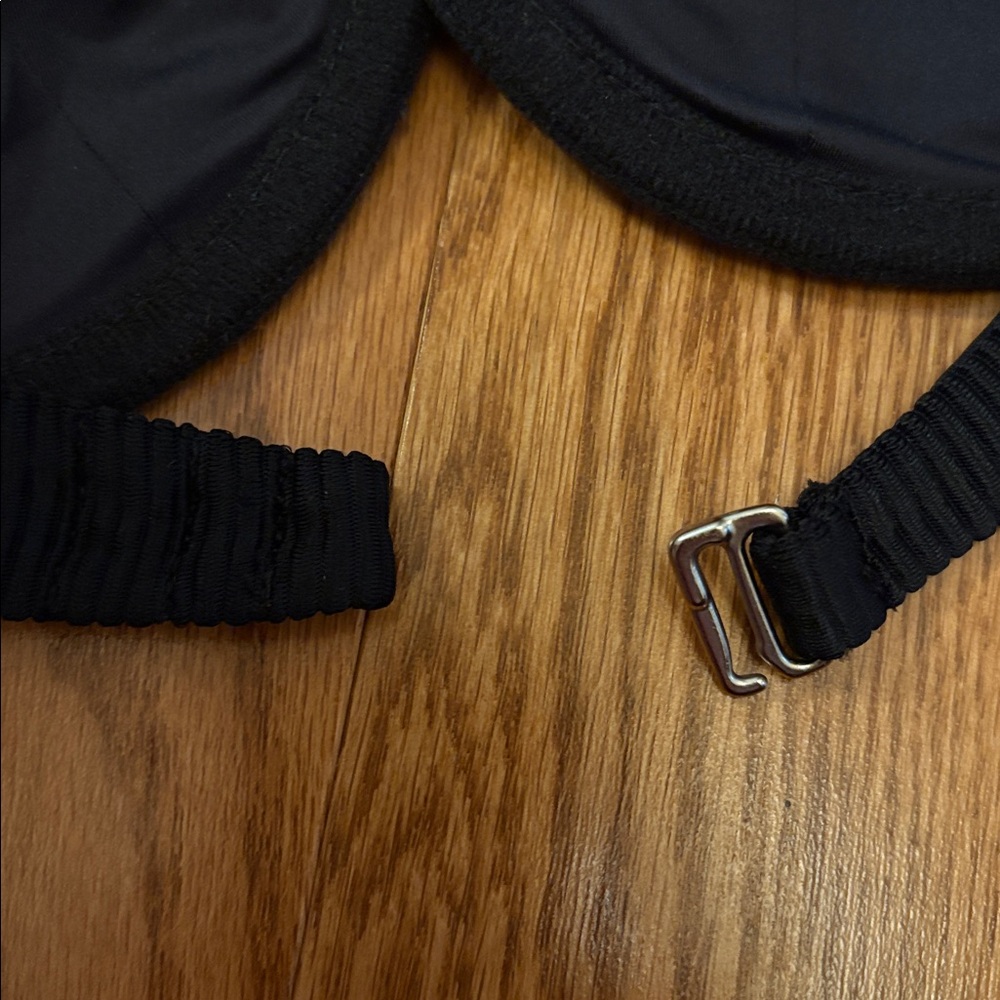 Frankie's Bikinis Tolly Black Ribbed Underwire Balconette Bikini - Picture 9 of 10